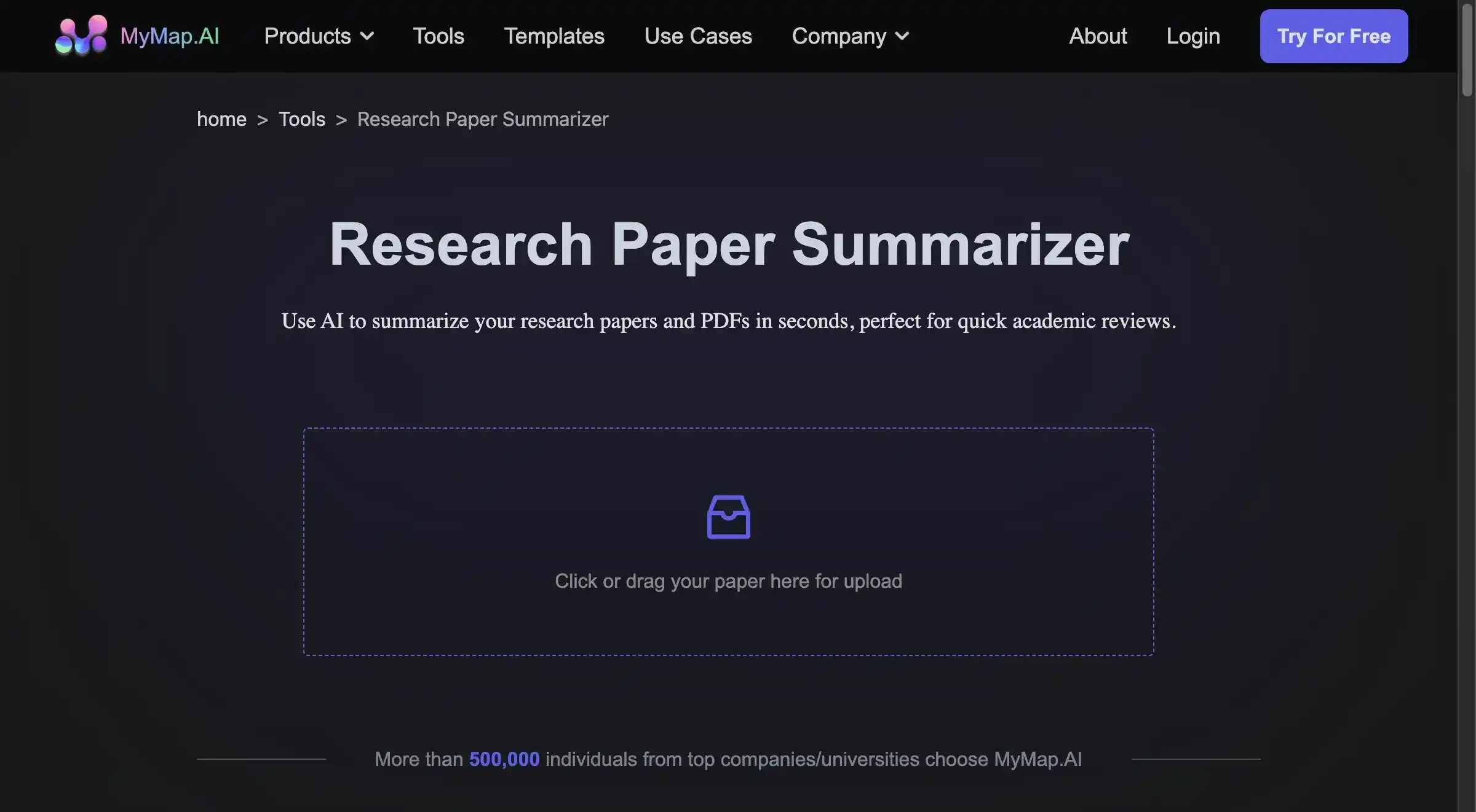 MyMap.AI Research Paper Summarizer